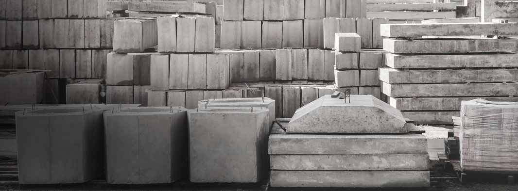 Cement blocks stacked up.