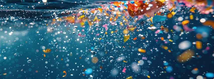 Microplastics in ocean.
