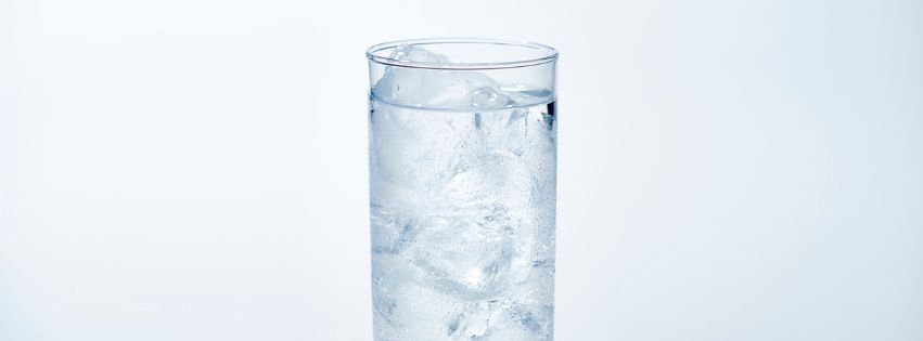 A glass of water on a white background