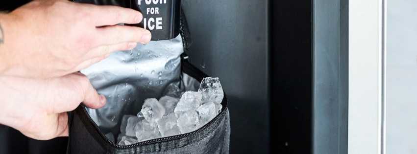 Ice Machine Dispensing ice into a bag